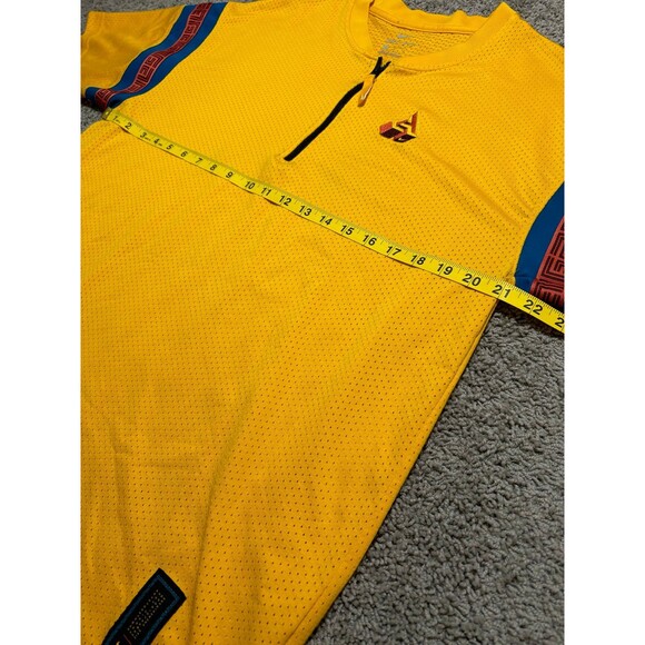Nike Giannis Antetokounmpo Short Sleeve Shirt Yellow Mesh Shirt Mens Medium - Picture 3 of 8